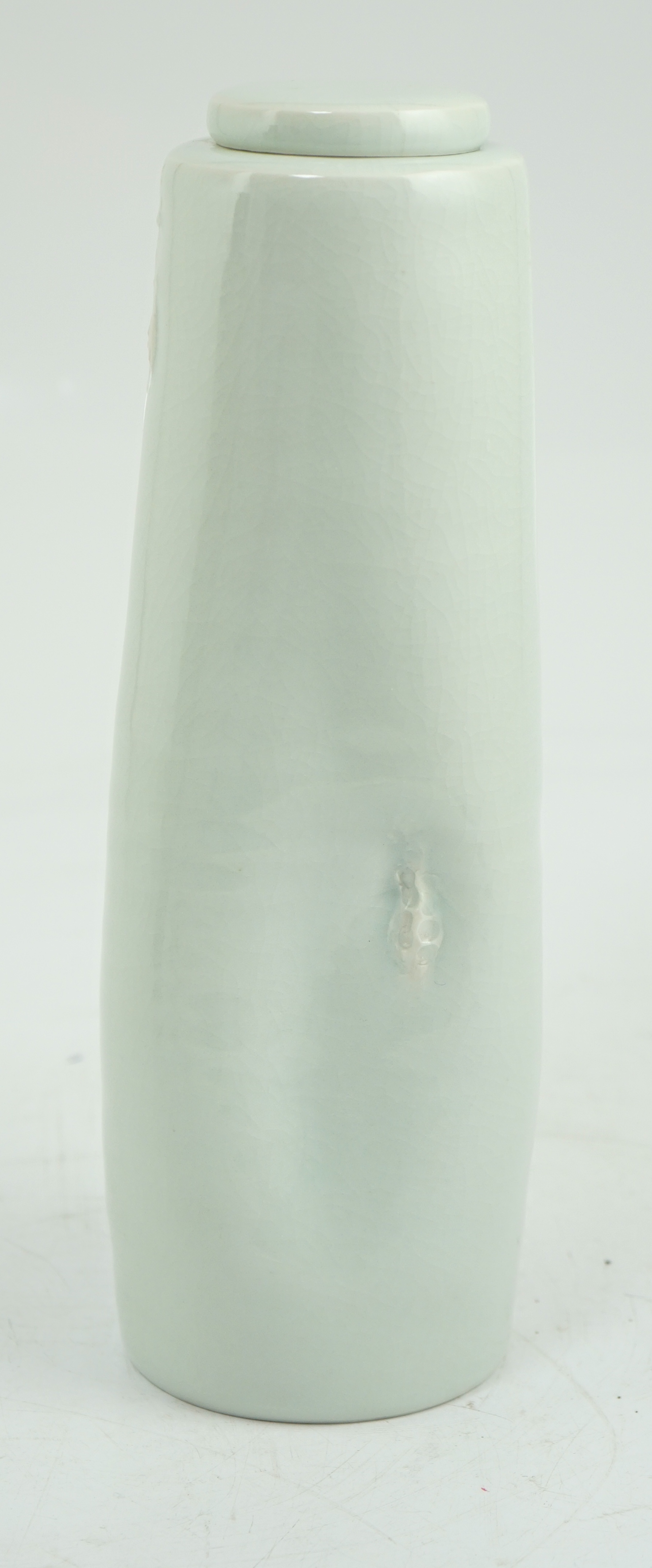 Edmund de Waal (b.1964), a tall, dimpled porcelain jar and cover, 1993